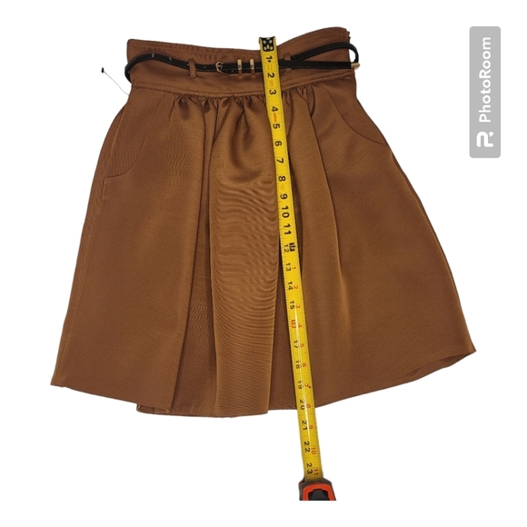 WHIT WOOL FAILLE BELTED MINI WOMEN SKIRT SIZE 0 - Picture 5 of 9